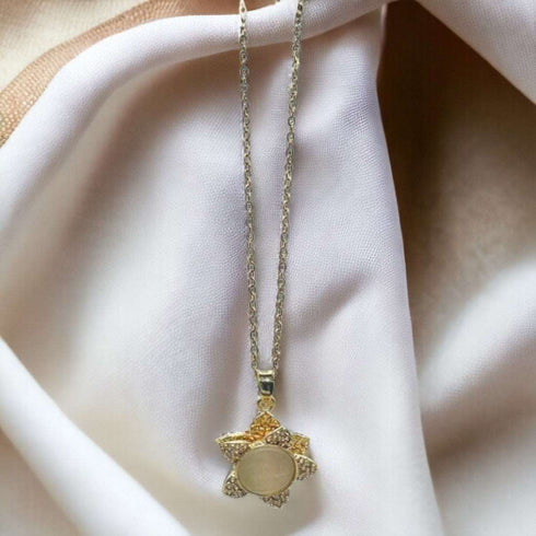 Artifical Gold Cultured Pearl Necklace - D52 - 1